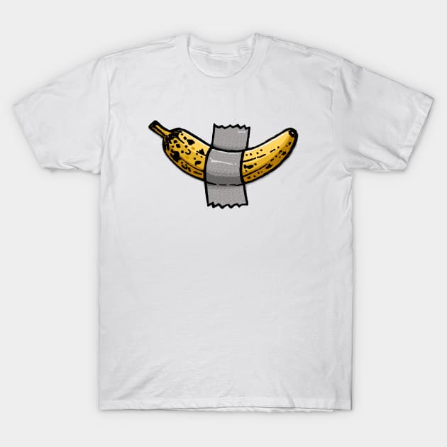 Happy Banana duck-taped T-Shirt by Walmazan